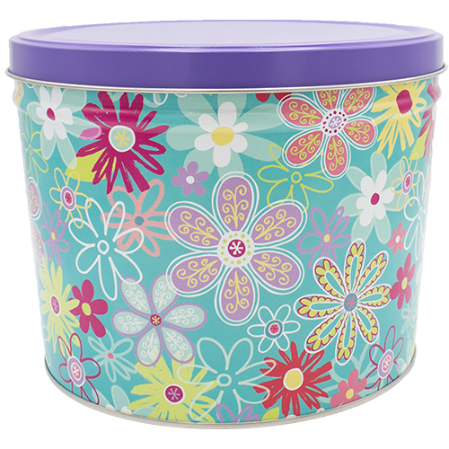 Flower Blossoms Popcorn Tin – 2 Gallon