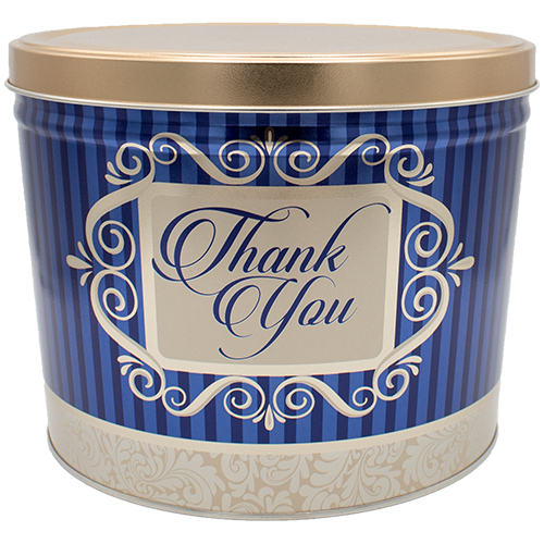 Golden Thank You Popcorn Tin – 2 Gallon