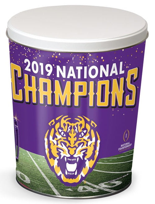 LSU Tigers 2019 National Champions Popcorn Tin – 3 Gallon