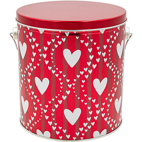 Red Hearts Popcorn Tin – 1 Gallon
