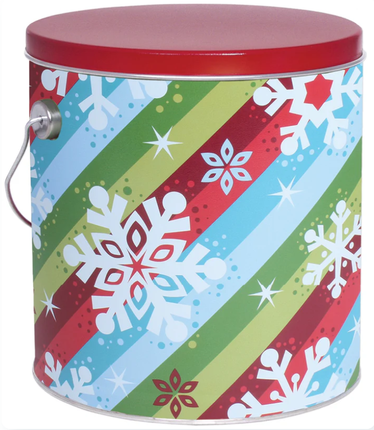 Sparkles & Snow Popcorn Tin – 1 Gallon