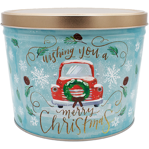 Vintage Christmas Popcorn Tin – 2 Gallon