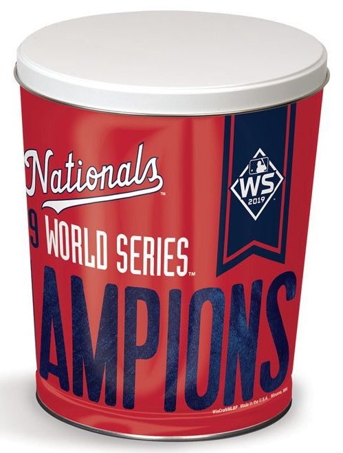 Washington Nationals 2019 World Series Champions Popcorn Tin – 3 Gallon