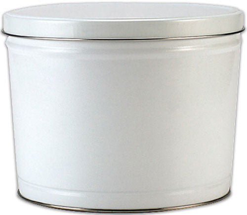 White Popcorn Tin – 2 Gallon
