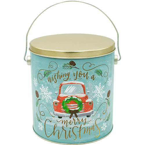 Vintage Christmas 3-Flavor Gourmet Popcorn Tin (1-Gallon)